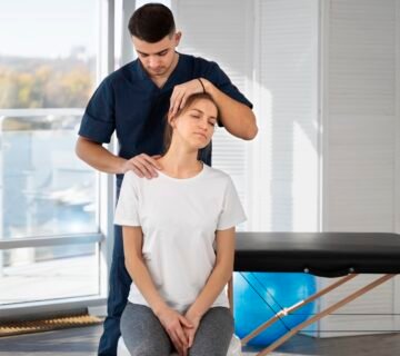 Medium shot physiotherapist helping patient 360x320