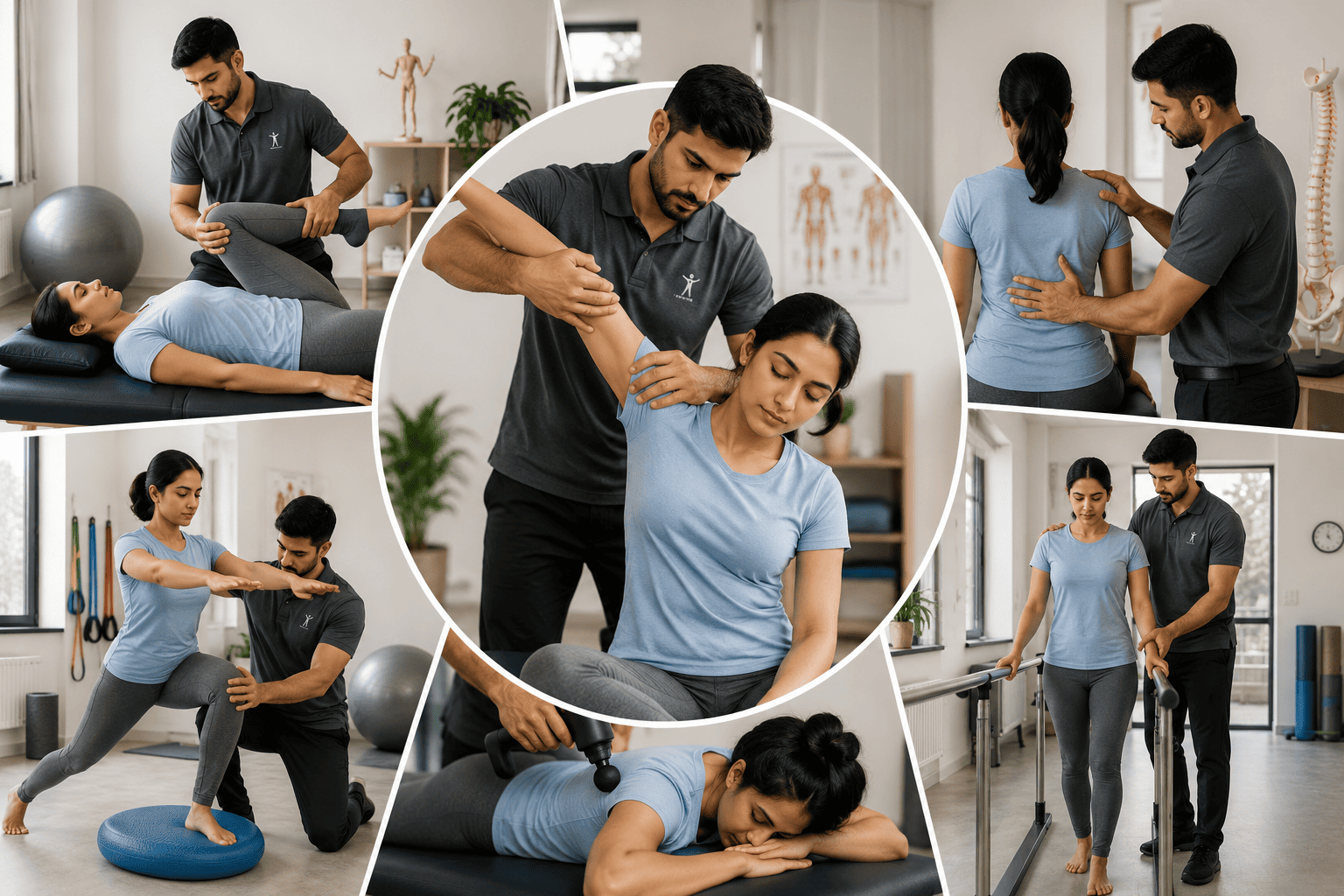 Chiropractor treating a patient at a modern clinic