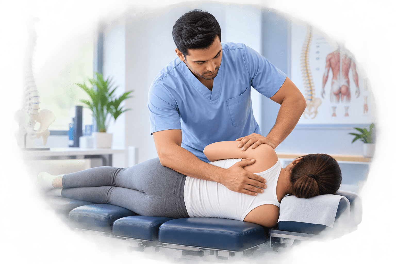 Man holding lower back in pain