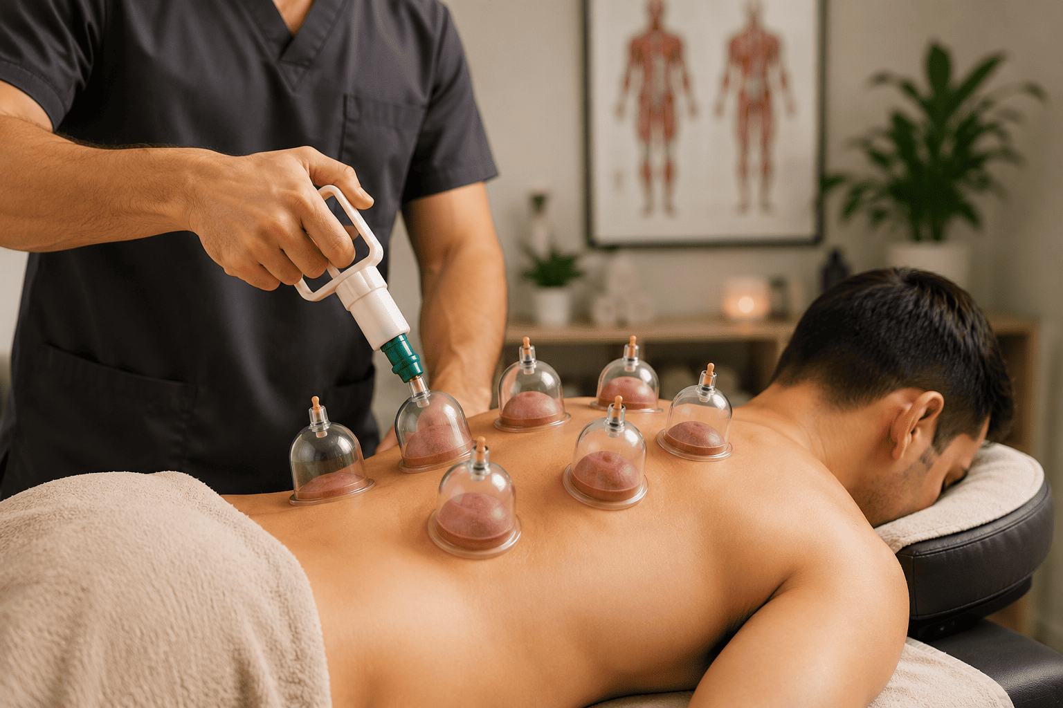 Man holding lower back in pain