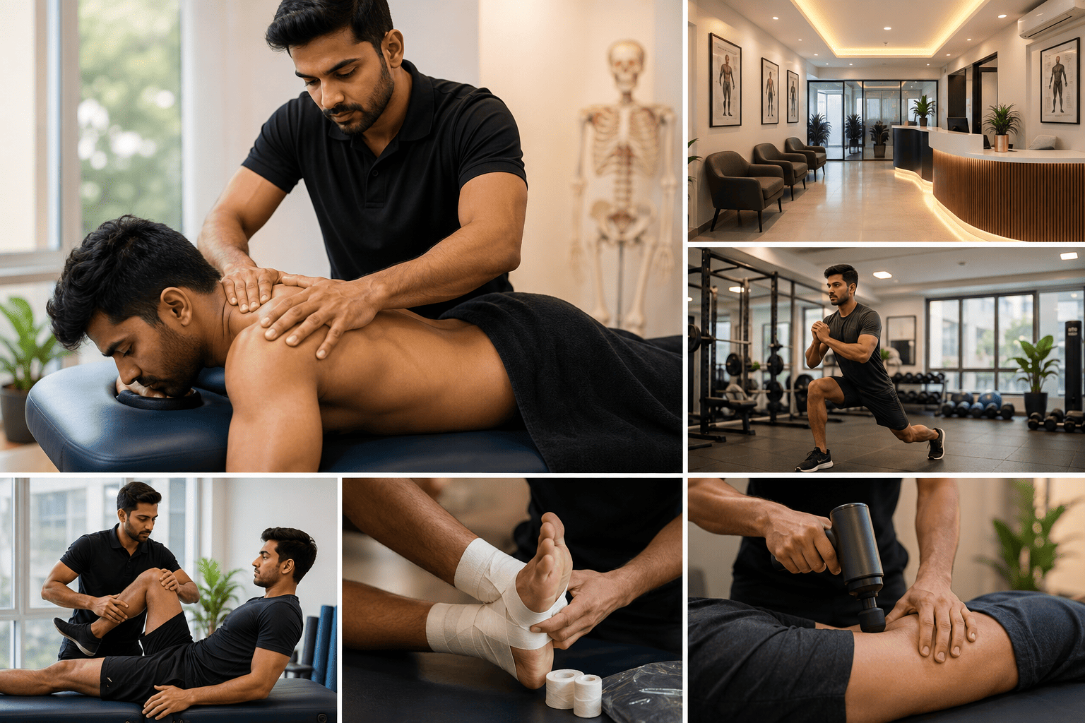Chiropractor treating a patient at a modern clinic